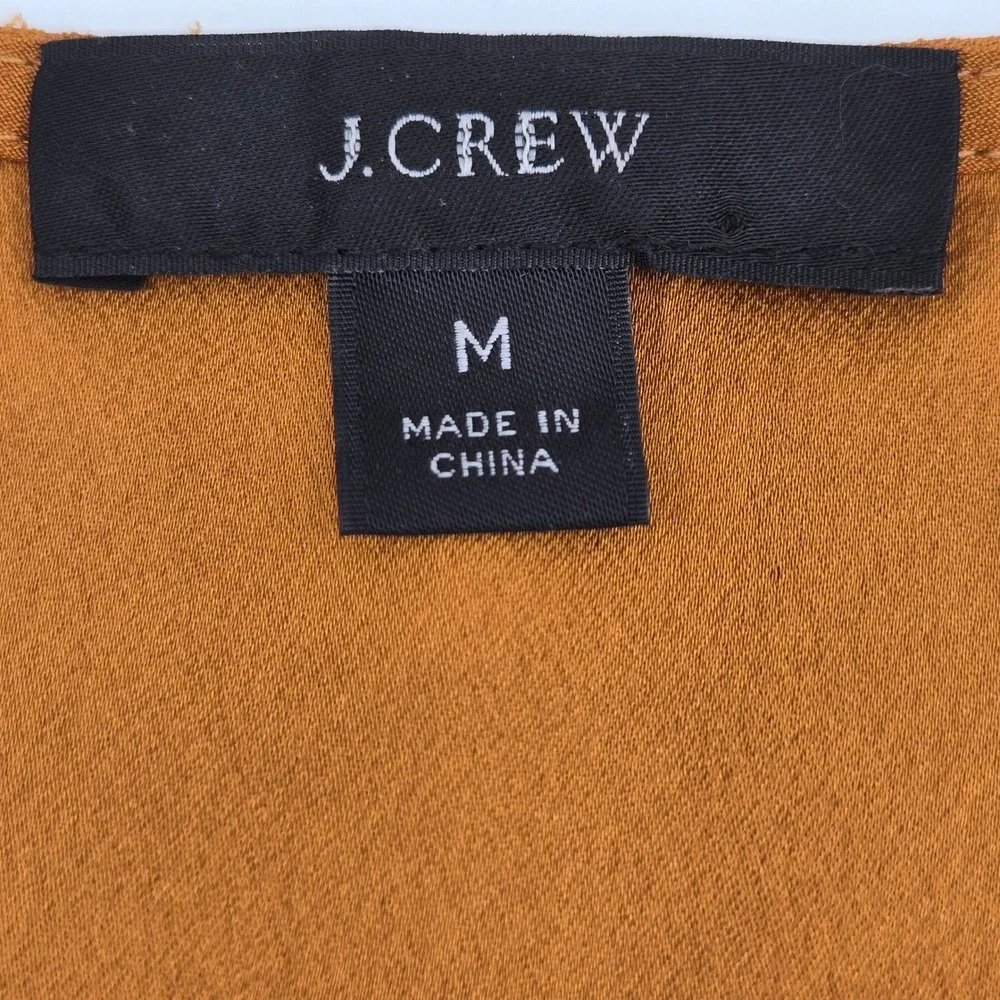 J. Crew Sleeveless V Neck‎ Ruffle Top Women's Size M Caramel Chic Fun